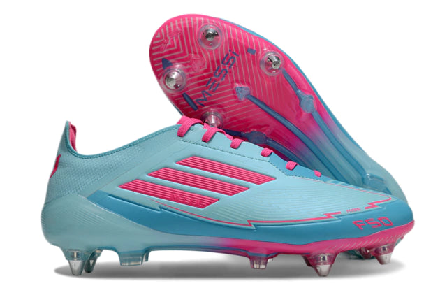 Chuteira Adidas F50 X Campo SG - Azul/Rosa