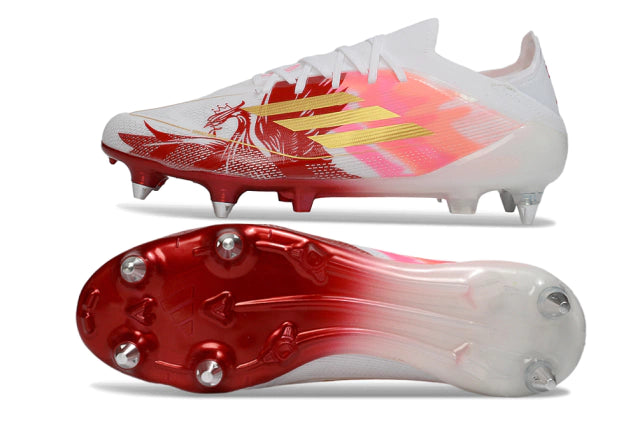 Chuteira Adidas F50 X Campo SG - Branco/Vermelho