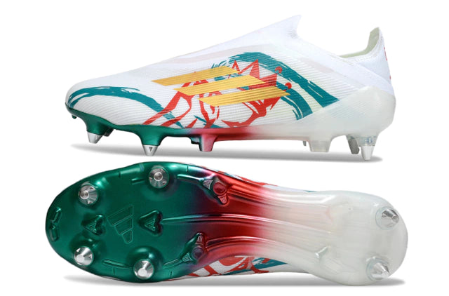 Chuteira Adidas F50 X Laceless Campo SG - Branco/Verde