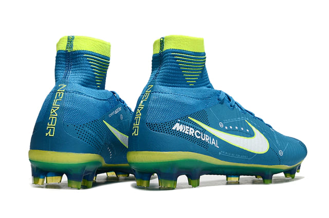 Chuteira Nike Mercurial Superfly 5 Elite Campo - Azul/Verde/Branco