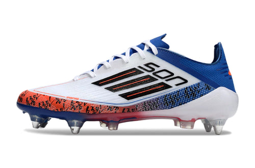 Chuteira Adidas F50 X Campo SG - Branco/Azul/Laranja
