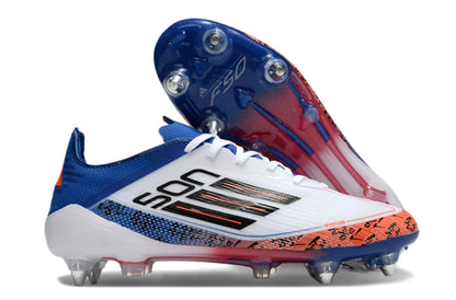 Chuteira Adidas F50 X Campo SG - Branco/Azul/Laranja