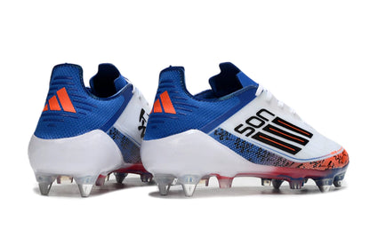 Chuteira Adidas F50 X Campo SG - Branco/Azul/Laranja