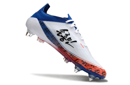 Chuteira Adidas F50 X Campo SG - Branco/Azul/Laranja