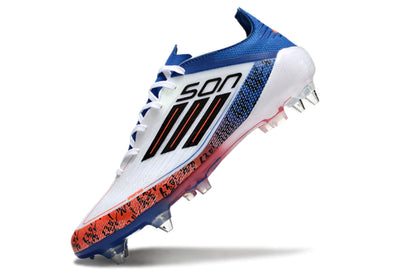 Chuteira Adidas F50 X Campo SG - Branco/Azul/Laranja