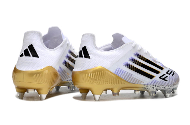 Chuteira Adidas F50 X Campo SG - Branco/Dourado/Preto