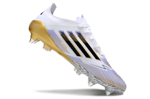 Chuteira Adidas F50 X Campo SG - Branco/Dourado/Preto