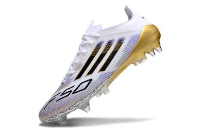 Chuteira Adidas F50 X Campo SG - Branco/Dourado/Preto