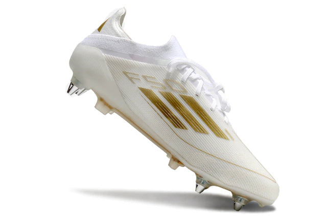 Chuteira Adidas F50 X Campo SG - Branco/Dourado