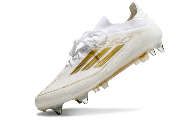Chuteira Adidas F50 X Campo SG - Branco/Dourado