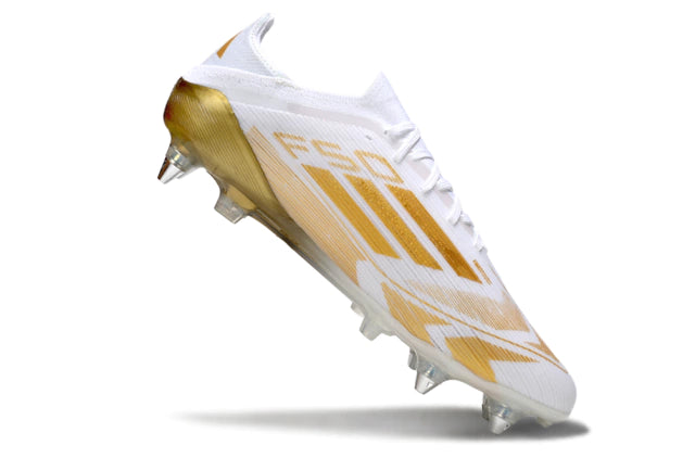 Chuteira Adidas F50 X Campo SG - Branco/Dourado