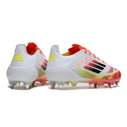 Chuteira Adidas F50 X Campo SG - Branco/Laranja/Preto