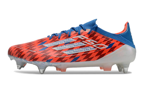 Chuteira Adidas F50 X Campo SG - Branco/Vermelho/Azul