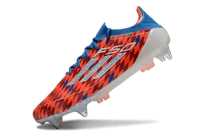 Chuteira Adidas F50 X Campo SG - Branco/Vermelho/Azul