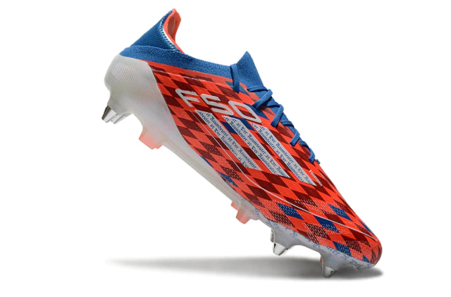 Chuteira Adidas F50 X Campo SG - Branco/Vermelho/Azul