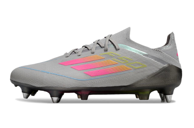 Chuteira Adidas F50 X Campo SG - Cinza/Rosa