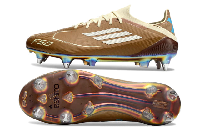 Chuteira Adidas F50 X Campo SG - Marrrom/Azul