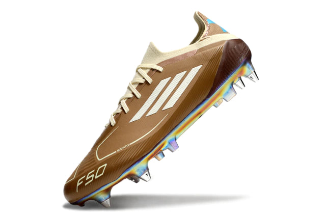 Chuteira Adidas F50 X Campo SG - Marrrom/Azul