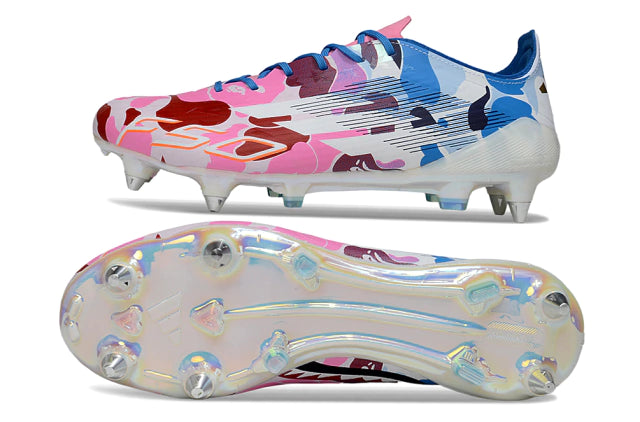 Chuteira Adidas F50 X Campo SG - Rosa/Azul