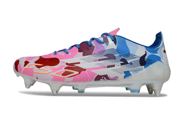 Chuteira Adidas F50 X Campo SG - Rosa/Azul