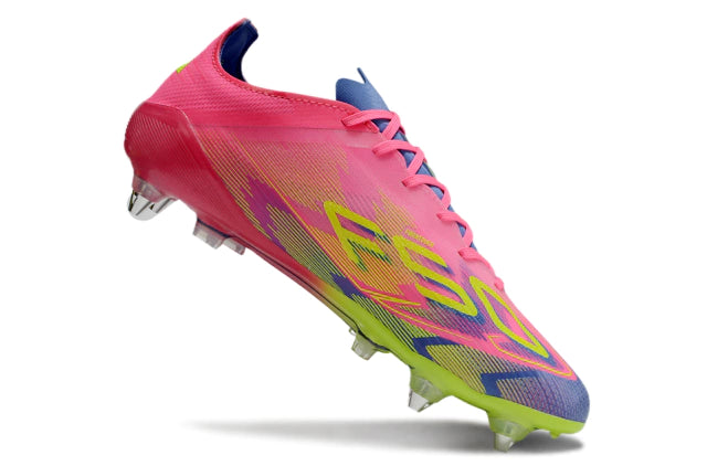 Chuteira Adidas F50 X Campo SG - Rosa/Verde/Azul