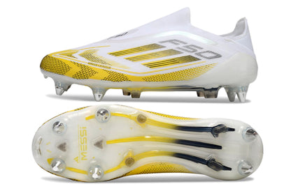 Chuteira Adidas F50 X Laceless Campo SG - Branco/Dourado