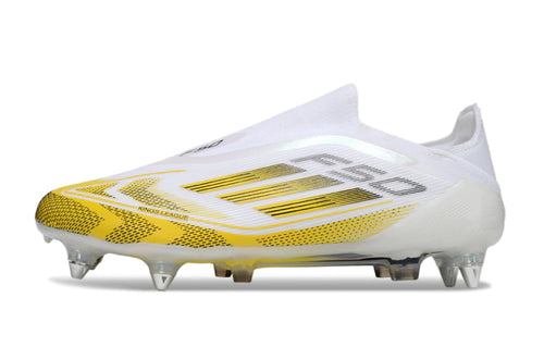 Chuteira Adidas F50 X Laceless Campo SG - Branco/Dourado