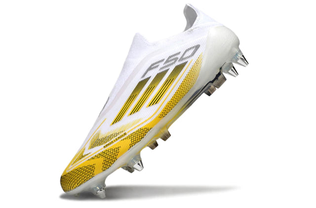Chuteira Adidas F50 X Laceless Campo SG - Branco/Dourado