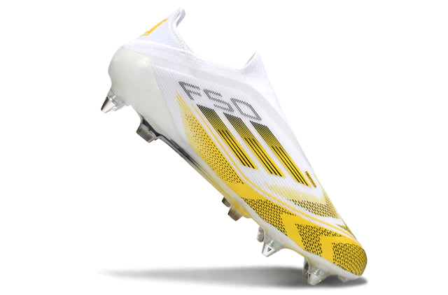 Chuteira Adidas F50 X Laceless Campo SG - Branco/Dourado