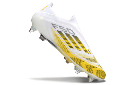 Chuteira Adidas F50 X Laceless Campo SG - Branco/Dourado