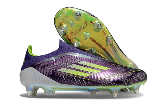 Chuteira Adidas F50 X Laceless Campo SG - Branco/Roxo