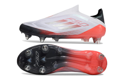 Chuteira Adidas F50 X Laceless Campo SG - Branco/Vermelho