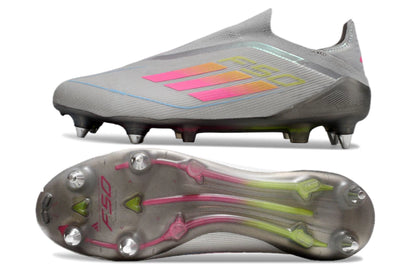 Chuteira Adidas F50 X Laceless Campo SG - Cinza/Rosa