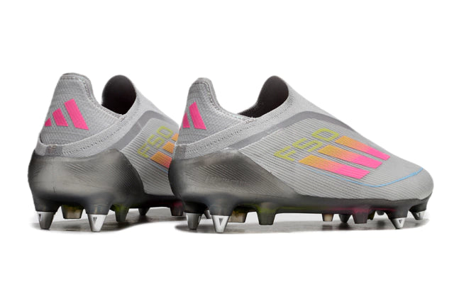 Chuteira Adidas F50 X Laceless Campo SG - Cinza/Rosa