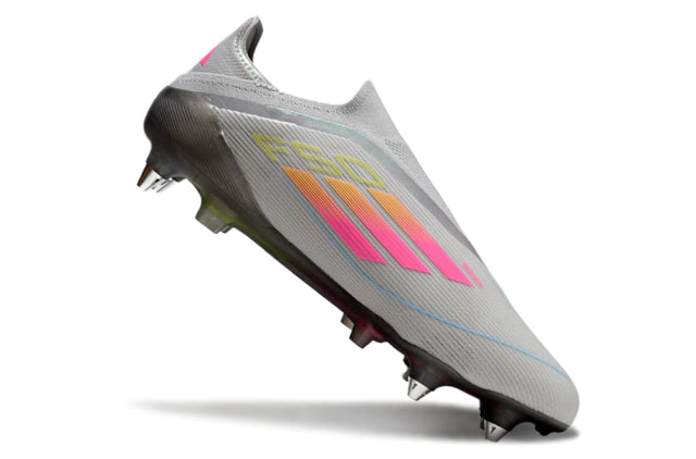 Chuteira Adidas F50 X Laceless Campo SG - Cinza/Rosa