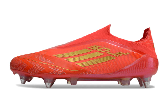 Chuteira Adidas F50 X Laceless Campo SG - Laranja/Dourado