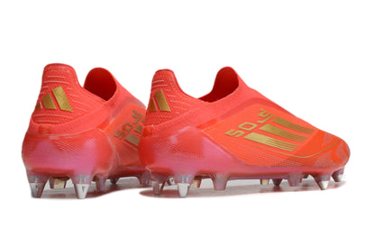 Chuteira Adidas F50 X Laceless Campo SG - Laranja/Dourado