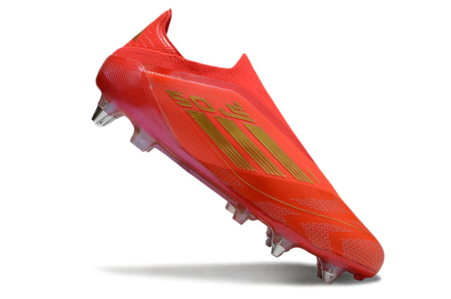 Chuteira Adidas F50 X Laceless Campo SG - Laranja/Dourado