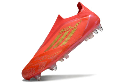 Chuteira Adidas F50 X Laceless Campo SG - Laranja/Dourado