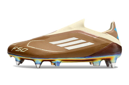 Chuteira Adidas F50 X Laceless Campo SG - Marrom/Azul