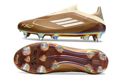 Chuteira Adidas F50 X Laceless Campo SG - Marrom/Azul