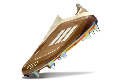 Chuteira Adidas F50 X Laceless Campo SG - Marrom/Azul