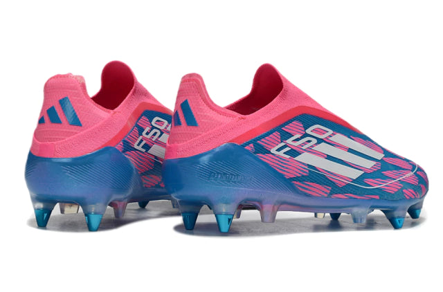 Chuteira Adidas F50 X Laceless Campo SG - Rosa/Azul