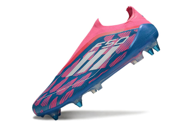 Chuteira Adidas F50 X Laceless Campo SG - Rosa/Azul