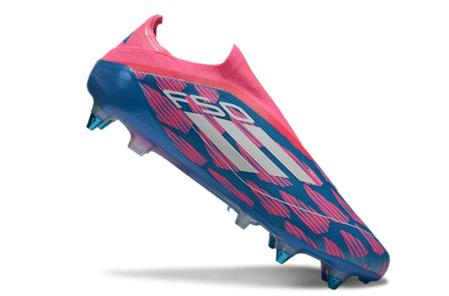 Chuteira Adidas F50 X Laceless Campo SG - Rosa/Azul