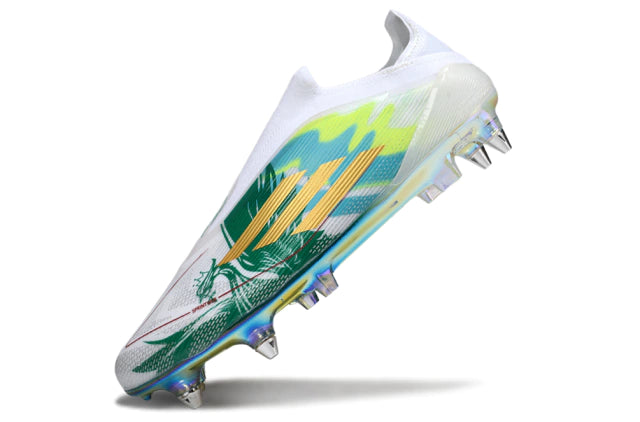 Chuteira Adidas F50 X Laceless Campo SG - Verde/Azul