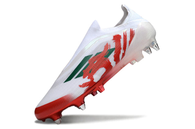 Chuteira Adidas F50 X Laceless Campo SG - Vermelho/Branco