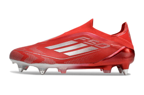 Chuteira Adidas F50 X Laceless Campo SG - Vermelho/Prata