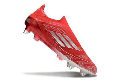 Chuteira Adidas F50 X Laceless Campo SG - Vermelho/Prata