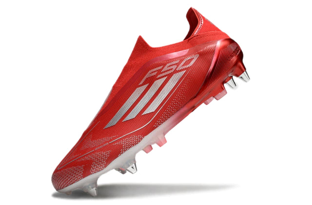 Chuteira Adidas F50 X Laceless Campo SG - Vermelho/Prata
